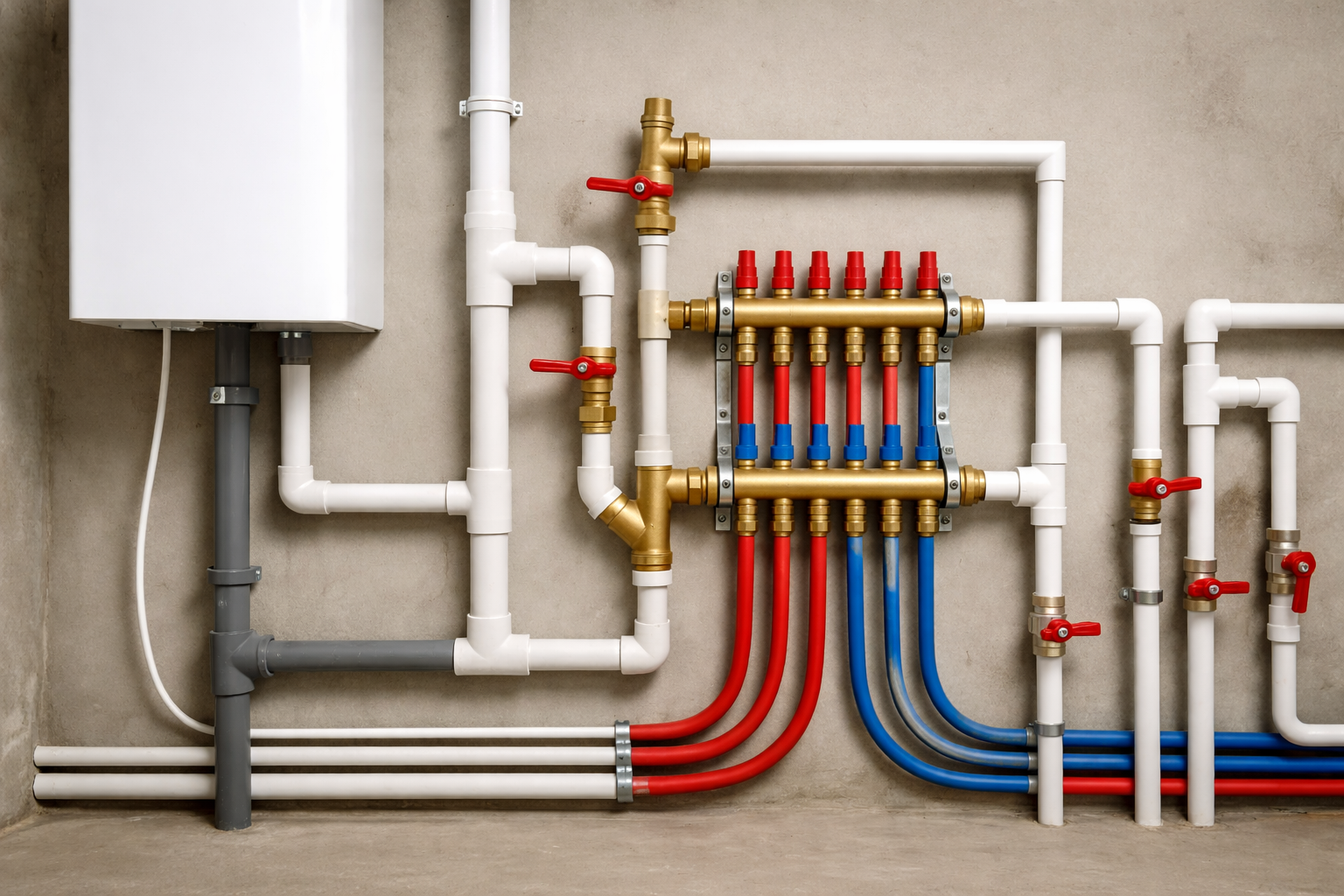 Коллекторная разводка воды трубами PEX в квартире